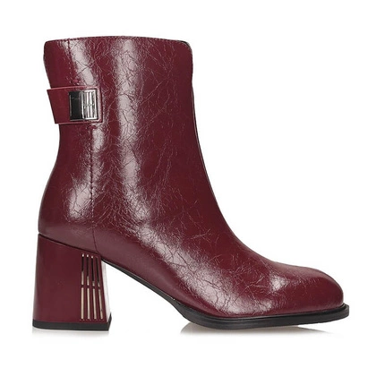 Skórzane czerwone botki damskie Vinceza 66808 RD