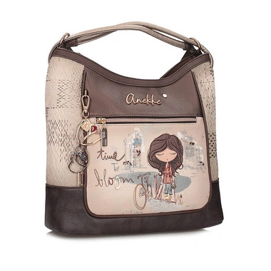 Torebka Anekke 43705-172 MOCHILA BACKPACK TULIP brązowa torebka jednokomorowa zapinana na zamek