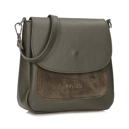 Skórzana oliwkowa listonoszka damska Ryłko R40885TB_ZM5