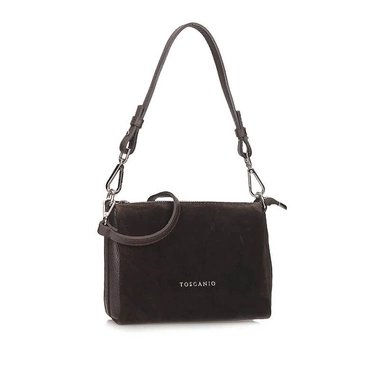 Klasyczna Skórzana Listonoszka Torebka na ramię Toscanio G91 C.Brąz D23