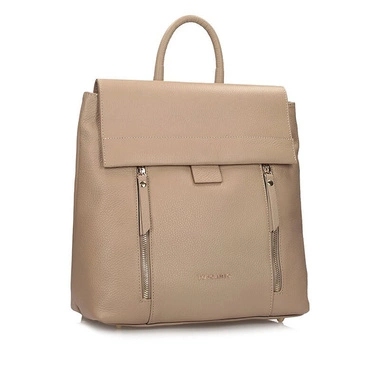 Modny Skórzany Beżowy Plecak Toscanio F267 D05
