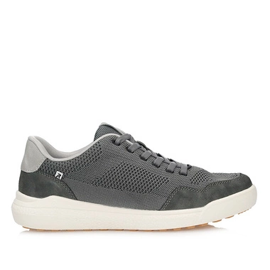 Półbuty męskie Rieker U1104-45 szare sneakersy sznurowane