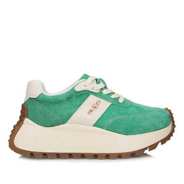 Skórzane Półbuty sneakersy damskie na platformie Filippo DP6785/25 GE