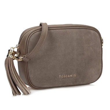 Stylowa zamszowa Listonoszka Torebka na ramię Toscanio G88 C.Beż D40