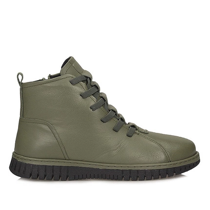Lekkie zielone skórzane Botki trzewiki Boccato 068.23662 khaki