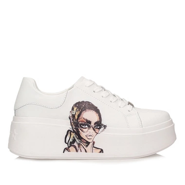 Modne Półbuty sneakersy na platformie Filippo DP6207/25 WH