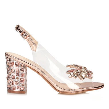 Eleganckie silikonowe sandały  na obcasie S.Barski MR51-701 ROSE