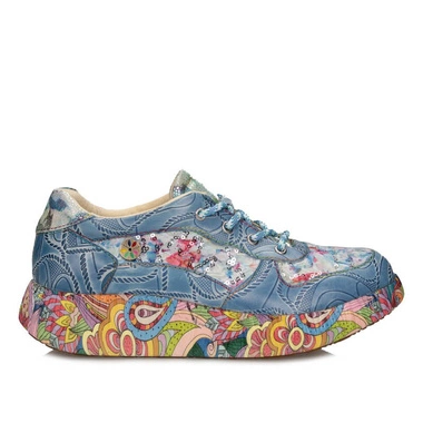 Damskie wiosenne kolorowe sneakersy Laura Vita 0006757 NIKITO 72 Bleu SL26803-72A