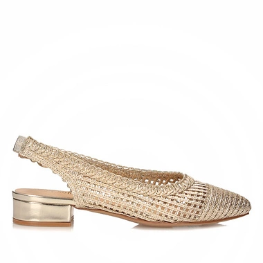 Eleganckie sandały damskie na płaskim obcasie T.Sokolski SK L25-334 GOLD