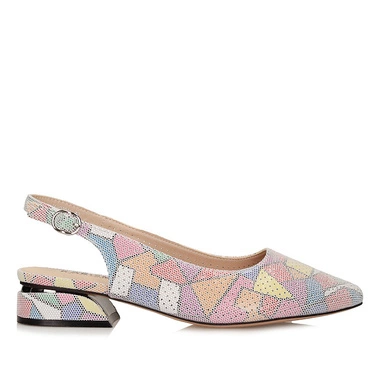 Czółenka damskie Karisma H3DL40008A 15-N Multicolor na płaskim obcasie zakryty przód
