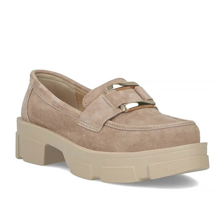 Wygodne półbuty mokasyny na platrofmie Loafersy Filippo DP6099/24 BE