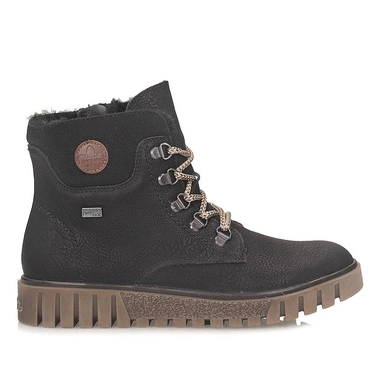 Botki damskie Rieker Y3433-00 czarne na platformie
