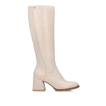 Eleganckie beżowe skórzane kozaki damskie Visconi 1953538/146 SOFT BEŻ