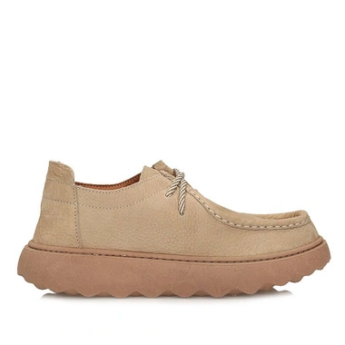Półbuty damskie Ravini 251043 BEIGE NUBUCK beżowe barefoot sznurowane