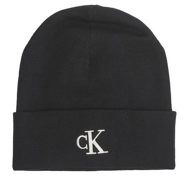 Klasyczna czapka damska Calvin Klein LV04D8020G UB1 CK FINE RIB BEANIE BLACK