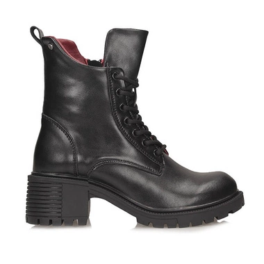 Botki damskie Filippo DBT6501/26 BK czarne skórzane sznurowane zapinane na zamek na obcasie