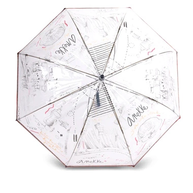 Stylowy Transparentny winylowy damski parasol Anekke 41483-214