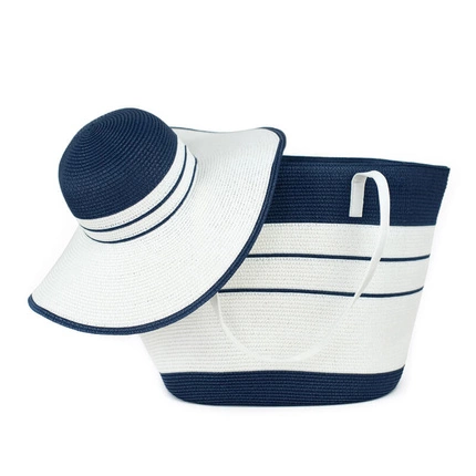 Komplet w stylu marynarskim kapelusz i torba plażowa Art of Polo cz221932