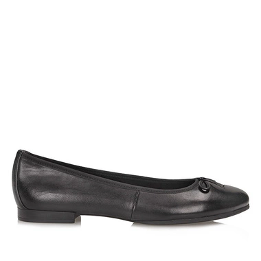 Balerinki damskie Tamaris 1-22116-41 001 Black czarne skórzane wsuwane