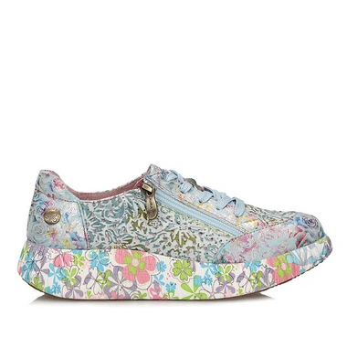 Sneakersy damskie Laura Vita 0007796 Nikito 57 Indigo- F4 niebieskie sznurowane skórzane