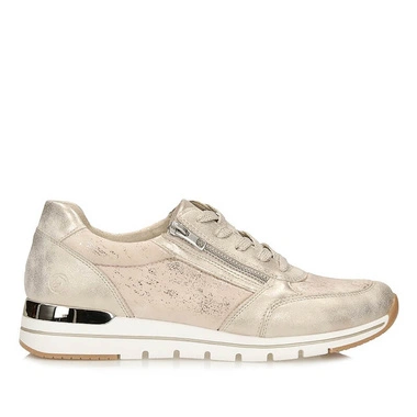 Sneakersy damskie Remonte R6700-61 gold złoto beżowe półbuty na platformie