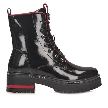 Lakierowane Botki Workery Filippo DBT3108/25 BK