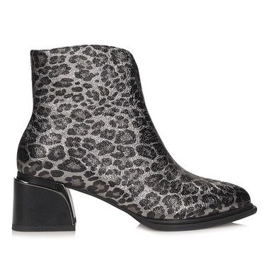 Stylowe botki damskie na obcasie S.Barski CR52-622 BLK SILVER