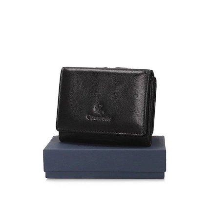 Mały skórzany Portfel Canaletto 2000-C-s147/RFID czarny