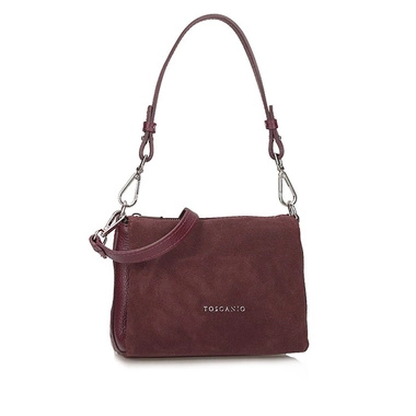  Klasyczna Skórzana Listonoszka Torebka na ramię Toscanio G91 bordo D54