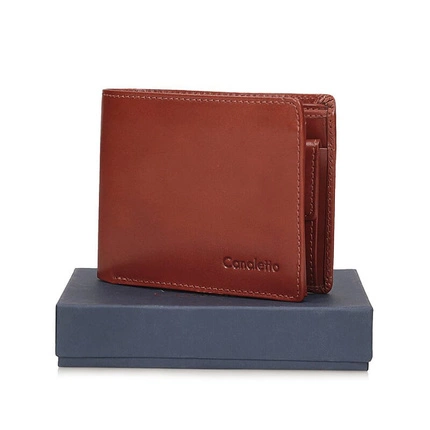 Skórzany Portfel męski Canaletto 1501-s313 koniak
