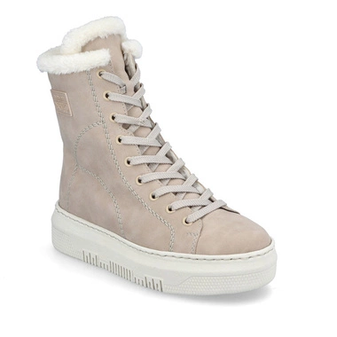 Beżowe sznurowane botki Rieker M1980-62 ocieplane