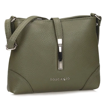 Skórzana Listonoszka Torebka na ramię Toscanio G48 ZIELONA OLIWKA D74