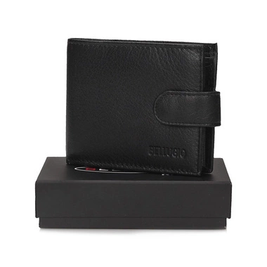 Skórzany czarny męski Portfel Bellugio AM-01R-035-013