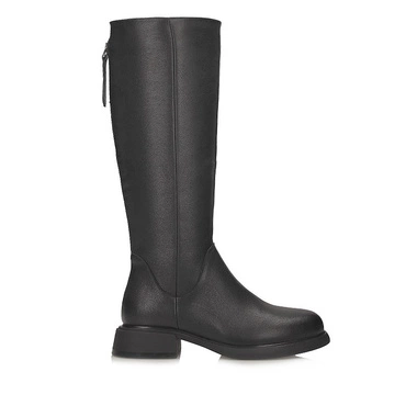 Klasyczne damskie Kozaki S.Barski na płaskim obcasie JC52-837 czarne