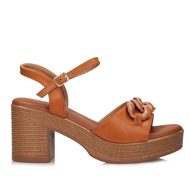 Stylowe sandały damskie na platformie i obcasie S.Barski PL51-401 BROWN