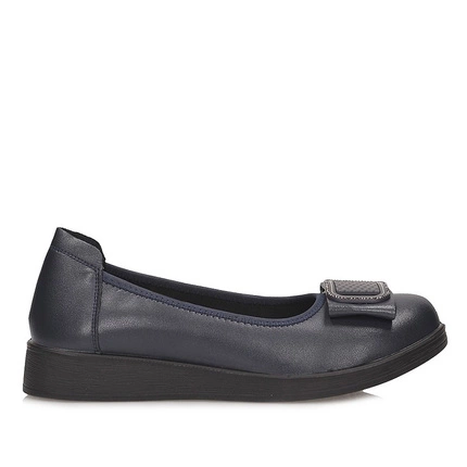 Komfortowe skórzane półbuty damskie Loretta Vitale W9918B NAVY