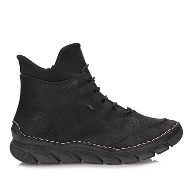 Botki damskie Rieker 55069-00 czarne ocieplane na zamek