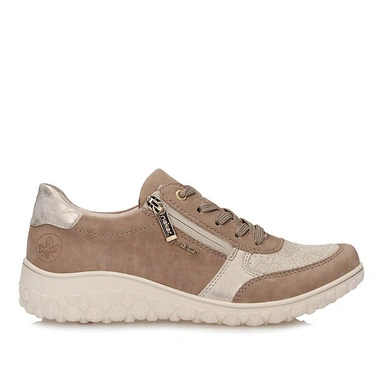 Sneakersy damskie Rieker 59502-62 półbuty beżowe sznurowane