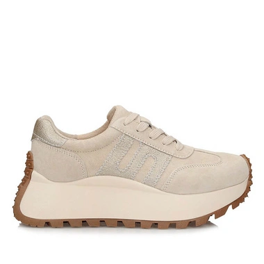 Sneakersy damskie Filippo DP7511/26 BE beżowe na platformie sznurowane