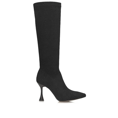 Eleganckie damskie Kozaki S.Barski na szpilce JC52-883 Black