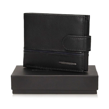Portfel męski Bellugio TMM-80R-035-137 black/navy RFID czarny skórzany na zatrzask