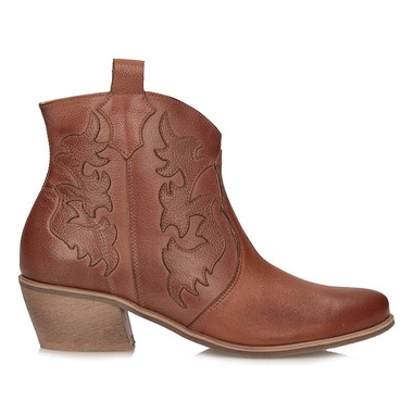 Skórzane kowbojki botki EXQUISITE 1482 KONIAK.RUS