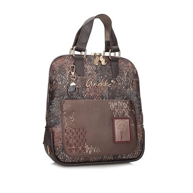 Plecak damski Anekke 43715-303 MOCHILA BACKPACK TULIP brązowy jednokomorowy zapinany na zamek