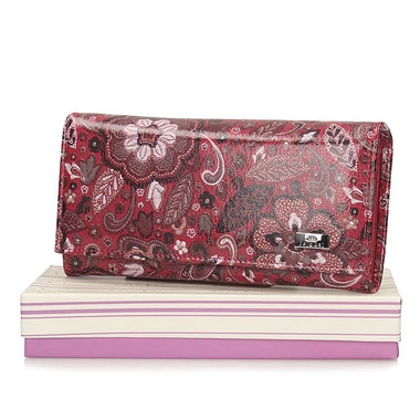 Duży skórzany damski Portfel Baju Baj BB 080-s167 czerwony