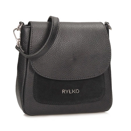 Skórzana czarna listonoszka damska Ryłko R40885TB_YM3