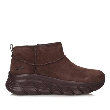 Botki damskie Skechers 117390 CHOC brązowe skórzane na platformie