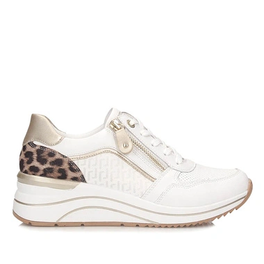 Sneakersy damskie Remonte D0T10-82 WHITE białe sznurowane półbuty na platformie