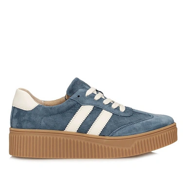 Sneakersy damskie Filippo DP6776/26 BL niebieskie skórzane na platformie sznurowane