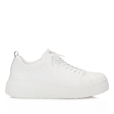 Modne damskie białe sneakersy Rieker W2301-80 wygodne