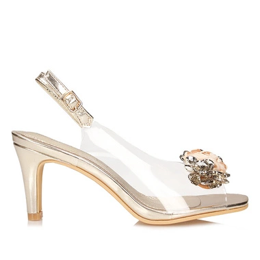 Wizytowe silikonowe sandały na obcasie Potocki 25-43316 GD